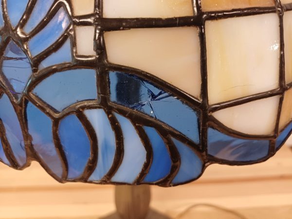 Vintage glas in lood lamp - tiffany style - Afbeelding 9