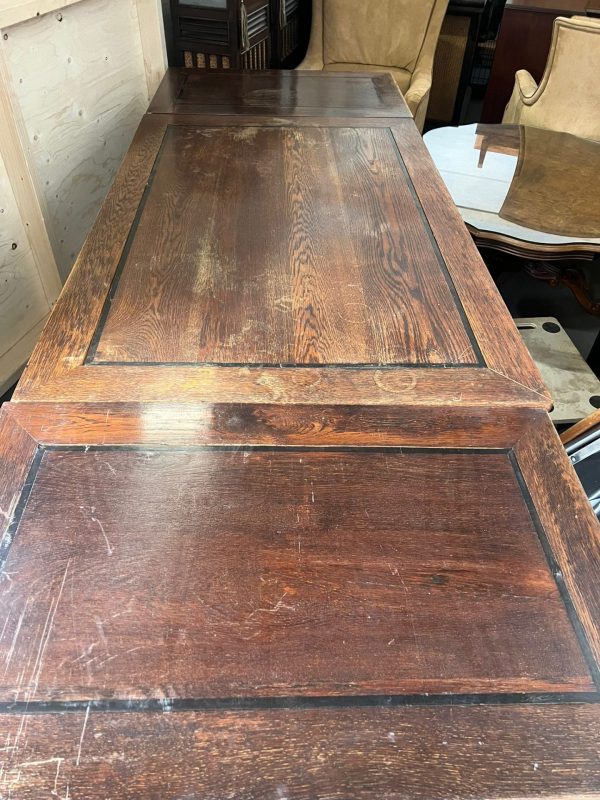 Antieke uitschuifbare eettafel - houtsnijwerk - Afbeelding 10