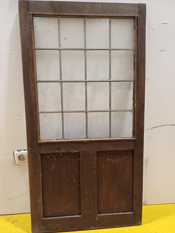 Glas in lood deur & bewerkt hout - Afbeelding 8