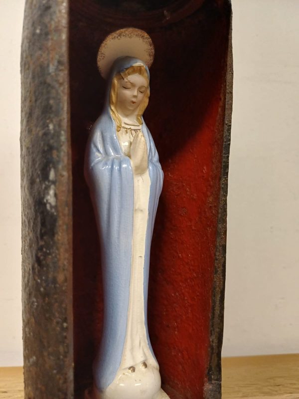Antieke granaathuls / obus met Maria beeld - Afbeelding 13