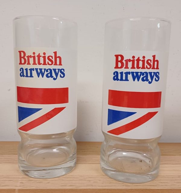 Vintage Airlines glazen - KLM, Alitalia en British Airways - 6 stuks - Afbeelding 2