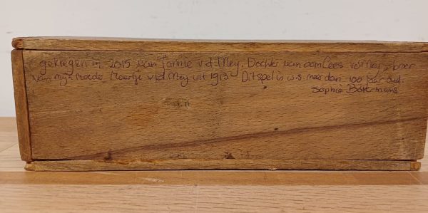 Antieke Domino Set uit 1900 in Houten Doos - Ebbenhout - Afbeelding 2
