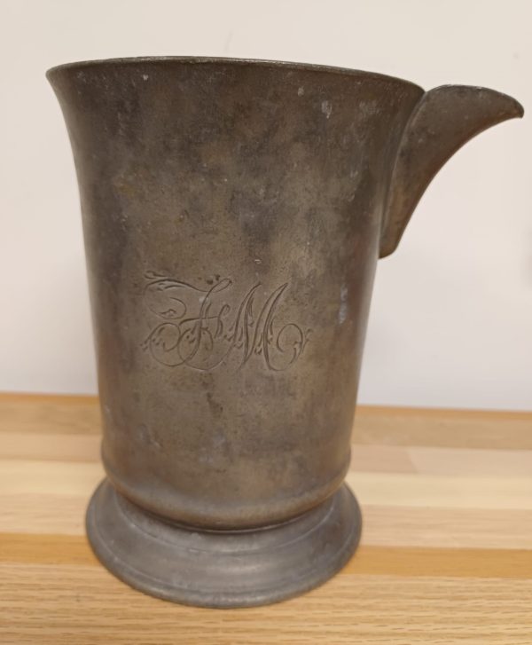 Antieke Tinnen Schenkkan met Gravure - Quart VR - Afbeelding 5