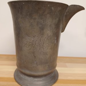 Antieke Tinnen Schenkkan met Gravure - Quart VR