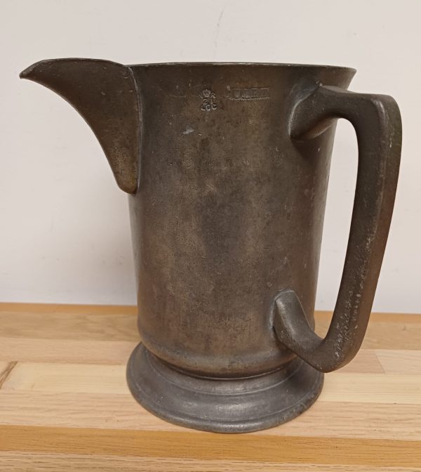 Antieke Tinnen Schenkkan met Gravure - Quart VR - Afbeelding 4