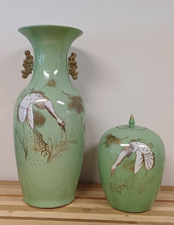 Chinese pot met deksel en grote Chinese vaas - Afbeelding 13