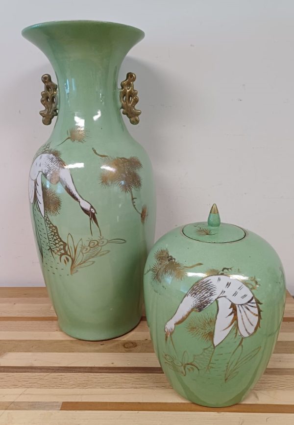 Chinese pot met deksel en grote Chinese vaas - Afbeelding 14