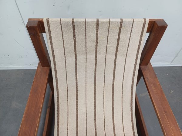 Vintage design armchair met canvas en origineel hoofdkussentje - Afbeelding 10