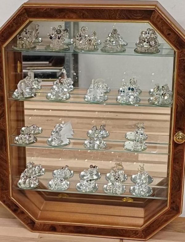 Vitrinekastje met 19 AB signed crystal / kristal diertjes - Afbeelding 17
