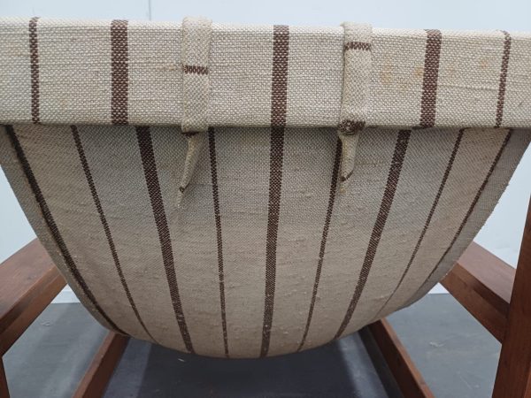 Vintage design armchair met canvas en origineel hoofdkussentje - Afbeelding 11