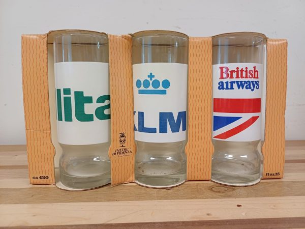 Vintage Airlines glazen - KLM, Alitalia en British Airways - 6 stuks - Afbeelding 7