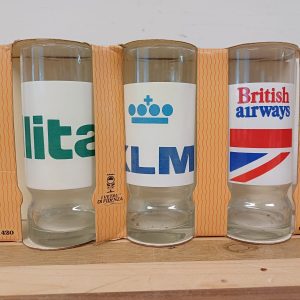 Vintage Airlines glazen - KLM, Alitalia en British Airways - 6 stuks