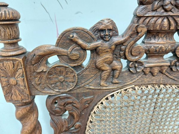 Vintage rieten leunstoel - 19de eeuw - Afbeelding 2