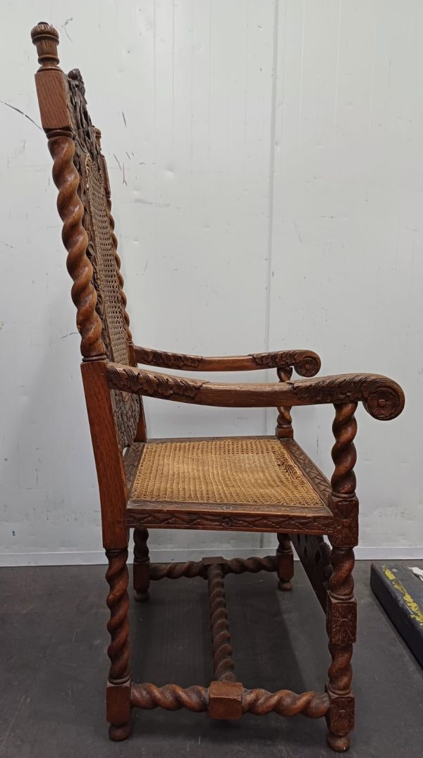 Vintage rieten leunstoel - 19de eeuw - Afbeelding 7