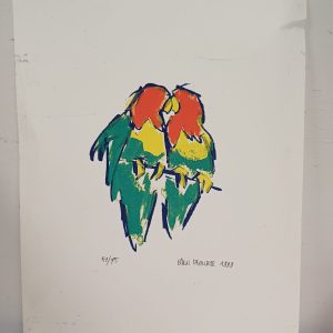 Zeefdruk Ellen Meuwese - Papegaaien