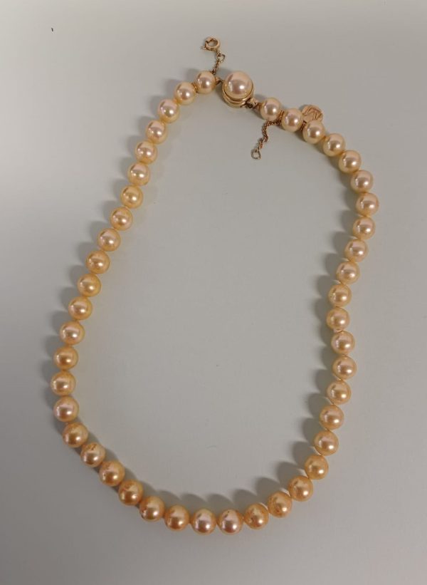 Majorica parelsnoer / parelketting - verguld 925 parels