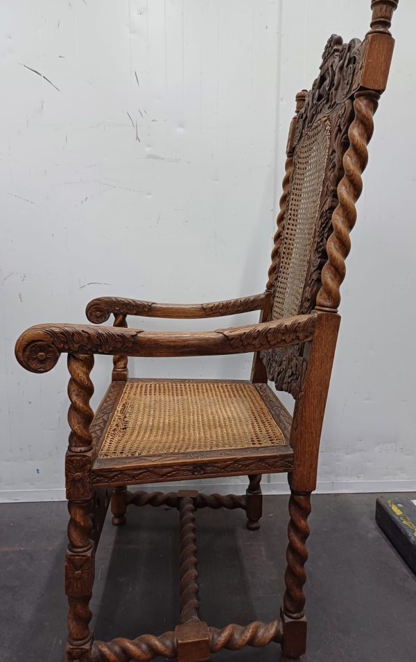 Vintage rieten leunstoel - 19de eeuw - Afbeelding 11