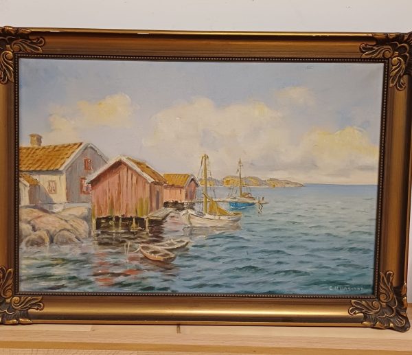 Olieverfschilderij John Ullman - Zweeds kustlandschap - Afbeelding 4