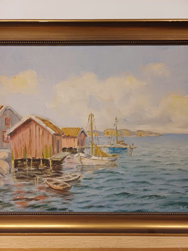 Olieverfschilderij John Ullman - Zweeds kustlandschap - Afbeelding 3