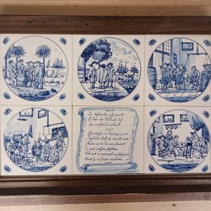 Antieke tegeltableau De Leidsche Fles