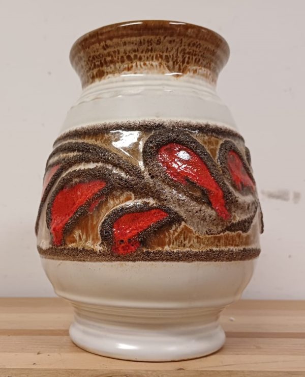 Vintage Oost-Duitse lava vaas Strehla GDR 1427