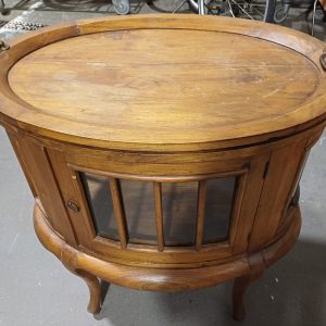 Vintage ovalen theekastje met afneembaar dienblad