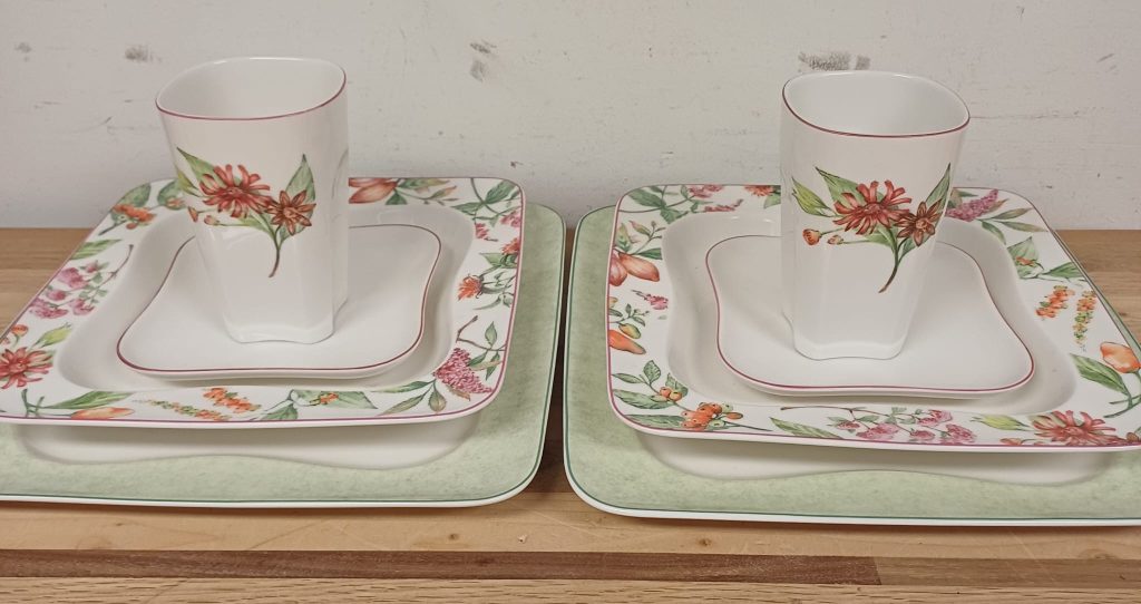 Villeroy & Boch Vivo servies - bloemenpatroon - 8 delig