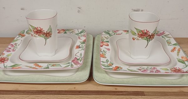 Villeroy & Boch Vivo servies - bloemenpatroon - 8 delig