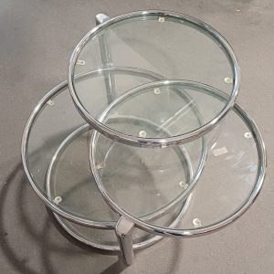 Drievoudig draaibare glazen designtafel - Leitmotiv stijl