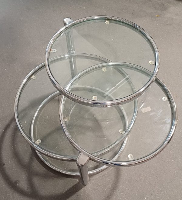 Drievoudig draaibare glazen designtafel - Leitmotiv stijl