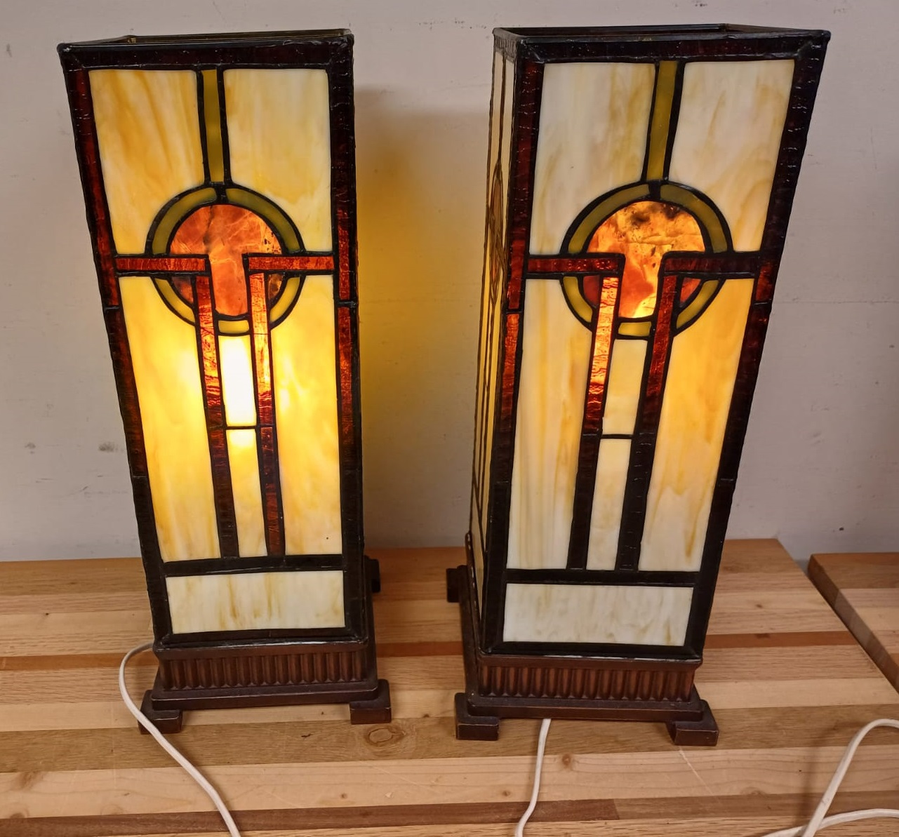 Tiffany windlicht lampen – 2 stuks