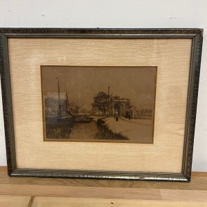 J.H Wijsmuller Ets - Winterlandschap