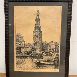 Prent van Amsterdamse Montelbaanstoren - A. Buston