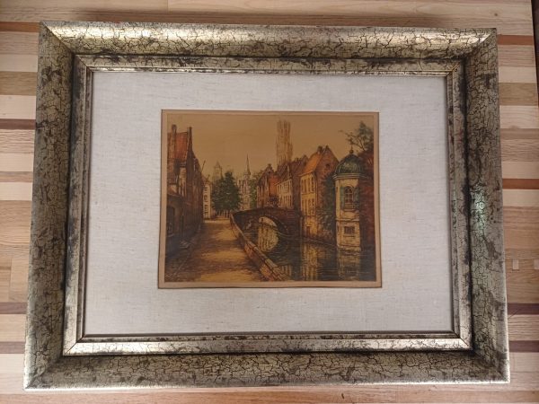 Antieke ets / gravure - van Riet & mooie lijst