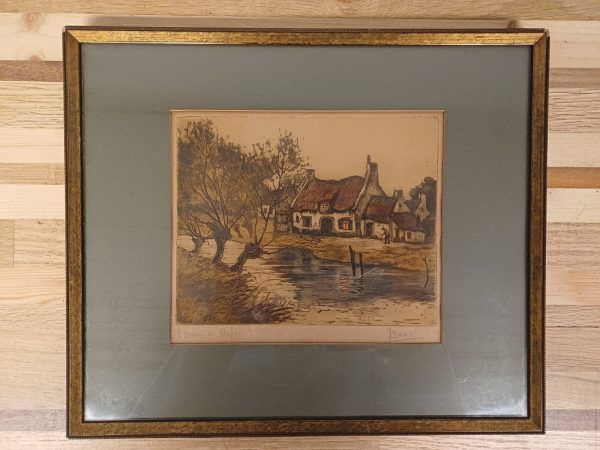 Antieke Franse lithografiegravure - Louis Davril