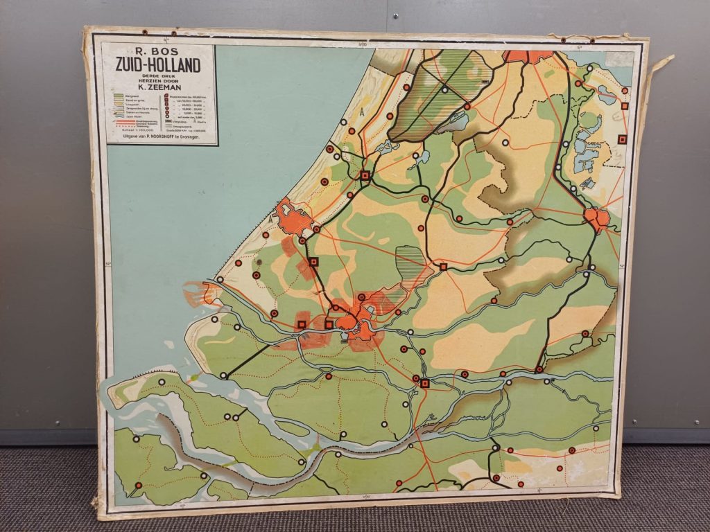 Vintage schoolplaat Zuid Holland