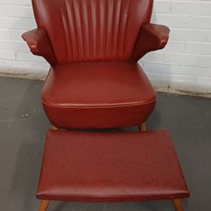 Vintage Cocktail club fauteuil & voetenbankje