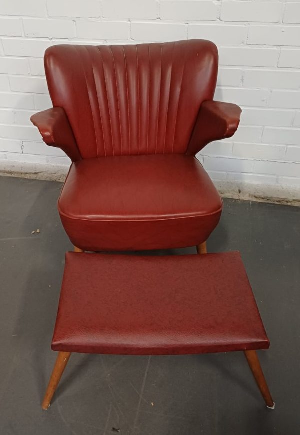 Vintage Cocktail club fauteuil & voetenbankje
