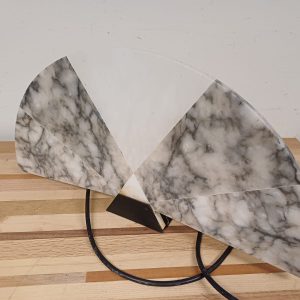 Waaiervormige tafellamp van albast - Angelo Mangiarotti 