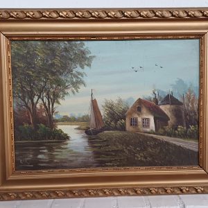 Vintage schilderij voorzien van lijst