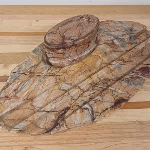 Antieke Art Deco inktpot / bureauset van marmer