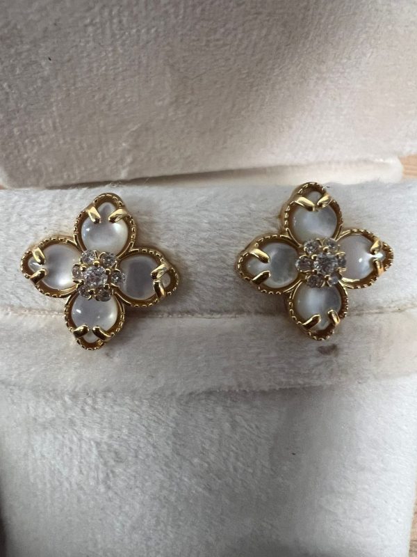 Latelita Clover Oorbellen 925 Verguld - Nieuw