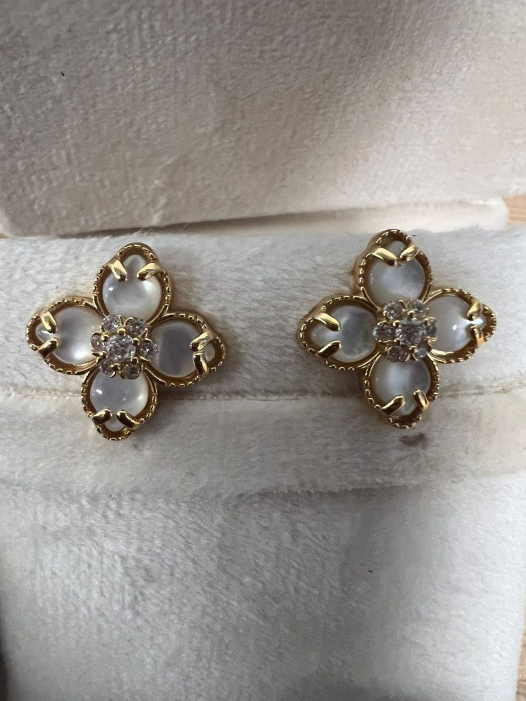 Latelita Clover Oorbellen 925 Verguld - Nieuw