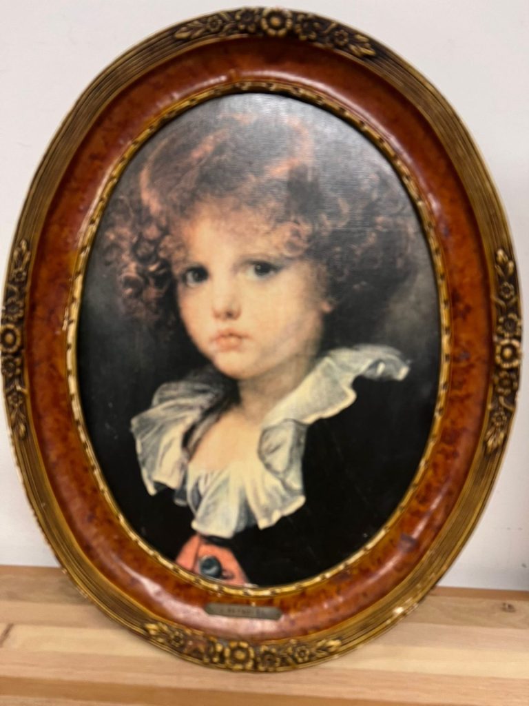 Ovale lijst met prent van J. Reynolds