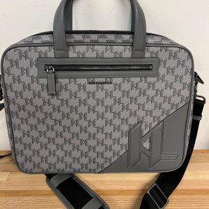 Karl Lagerfeld Monogram Laptop Tas/Aktetas Grijs