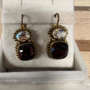 Goud Vergulde oorbellen - Une Ligne met Swarovski steentjes