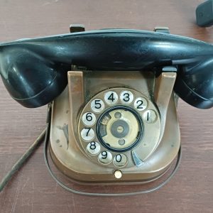 Vintage RTT-56 Telefoon koperkleurig met draaischijf