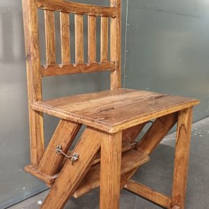 Vintage houten trapstoel / bibliotheektrap