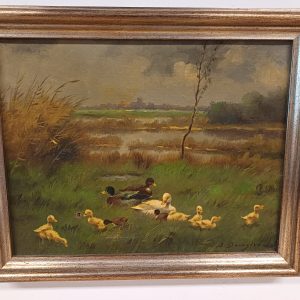 Schilderij J. Damstra - met eendjes