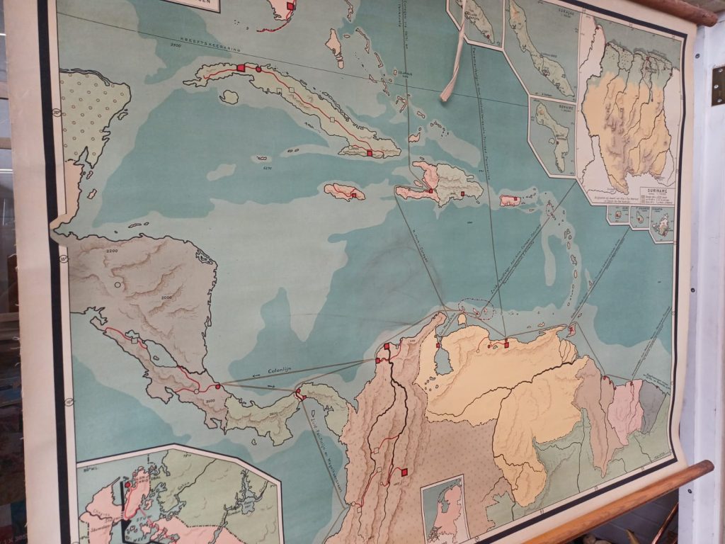 Landkaart / schoolkaart Noordhoff West Indië